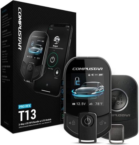 Compustar - RFX-P2WT13-SF PRO 3B 2-Way Water-Resistant Color LCD, 3-Mile Range, DR-X1, Proximity Unlock-Front_Standard 