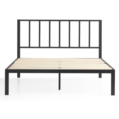 Brookside - Lori King Metal Bed with Headboard - Black-Front_Standard 