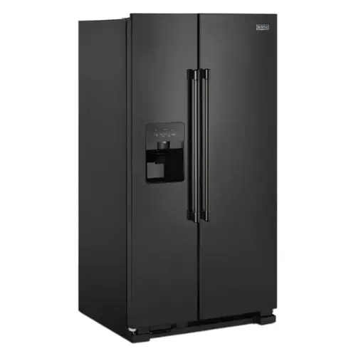 Front. Maytag - Maytag - 24.5 Cu. Ft. Side-by-Side Refrigerator - Black - Black.