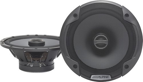Alpine - 6-1/2" 2-Way Coaxial Car Speakers with Polypropylene Cones (Pair) - Black