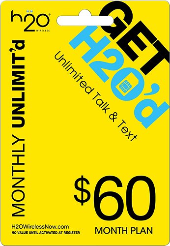  H2O - $60 Top-Up Card - Yellow