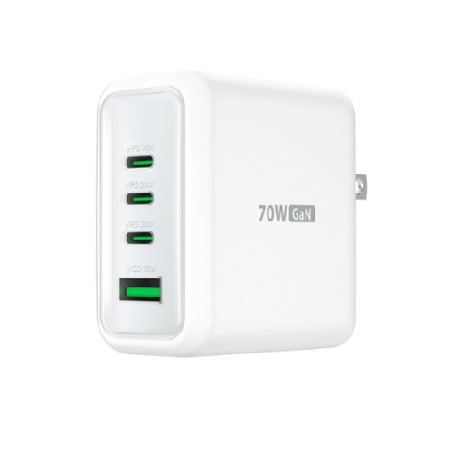 j5create 70W GaN USB-C 4-Port Charger - White WORLDWIDE DELIVERY