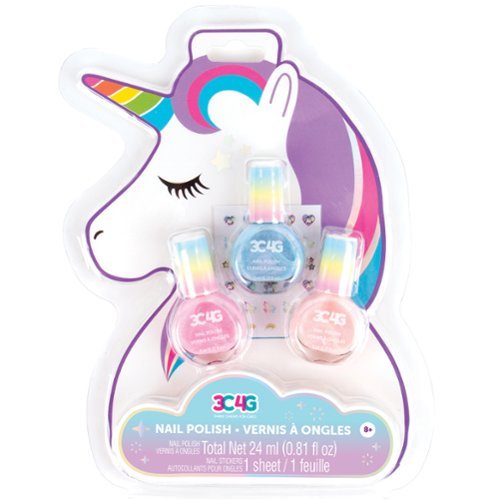 Make It Real - 3C4G: Unicorn Shimmer Trio Nail Polish Set - 3 Bottles W/ Nail Stickers