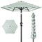 Best Choice Products - 10ft Outdoor Steel Market Patio Umbrella w/ Crank, Tilt Push Button, 6 Ribs - Striped Green-Front_Standard