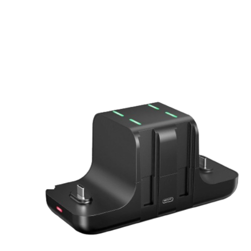 Stock Preferred - 6-in-1 Charging Dock Station for Nintendo Switch Joy-Con & Pro Controllers - Black-Front_Standard 