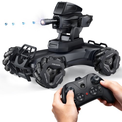 Veeniix - V997 RC Big Truck : 4X4 Large Off-Road RC Car for Adults,1:10 Large RC Car, Programming & Water Bombs Battle - Black-Front_Standard 
