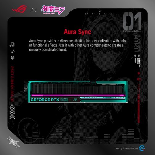 ASUS ROG Astral NVIDIA GeForce RTX 5080 OC Edition 16GB GDDR7 PCI Express 5.0 Graphics Card - Hatsune Miku Edition WORLDWIDE DELIVERY