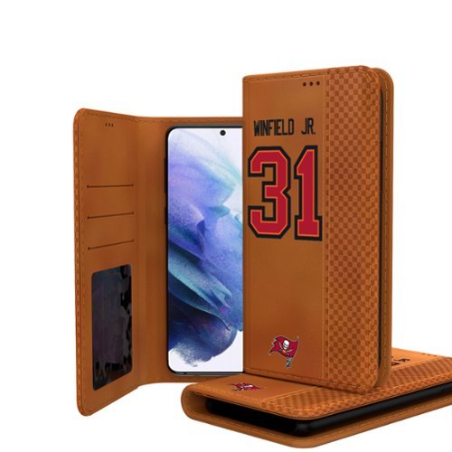 Keyscaper - NFL - Antoine Winfield Jr. Tampa Bay Buccaneers Galaxy Folio Case - S24 - Brown-Front_Standard 