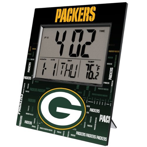 Keyscaper - Green Bay Packers Quadtile Digital Desk Clock - Multicolor-Front_Standard 