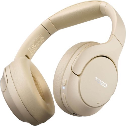 TOZO - HT2 Hybrid Active Noise Cancelling Headphones, Over Ear, 60H Playtime, Hi-Res Audio, Custom EQ, Deep Bass - Khaki-Front_Standard 