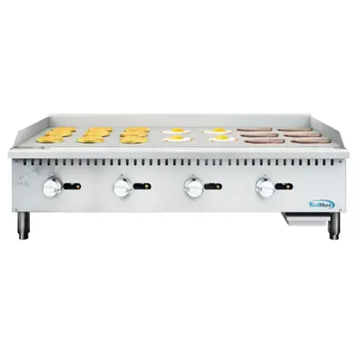 Front. Koolmore - 48 in. Natural Gas 4-Burner Griddle with 120,000 BTUs in Stainless-Steel (KM-GG4-48M) - Silver.