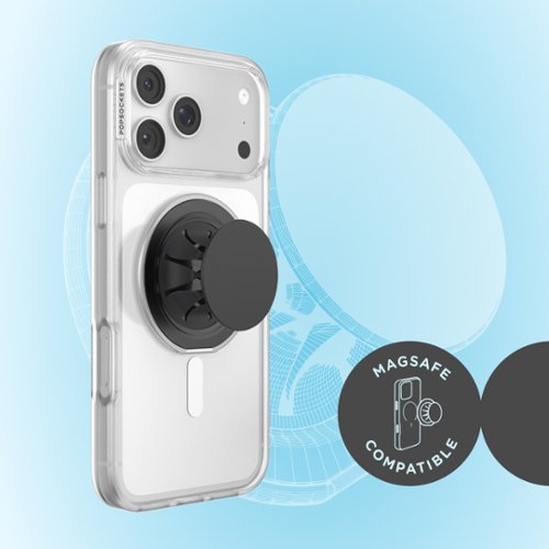 PopSockets Low-Pro Grip for MagSafe, Ultra-Thin Magnetic Phone Grip with Kick-Out Stand - Black GLOBAL SHIPPING