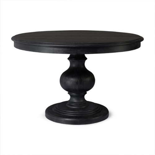 Maven Lane - Zola Traditional Round Wooden Dining Table Finish - Antiqued Black-Front_Standard 