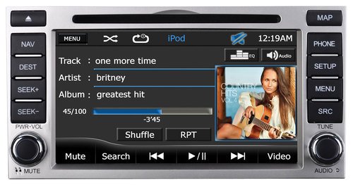  Audiovox - Refurbished 7" - Built-In GPS - CD - In-Dash Deck for 2009-2012 Hyundai Santa Fe Vehicles - Black