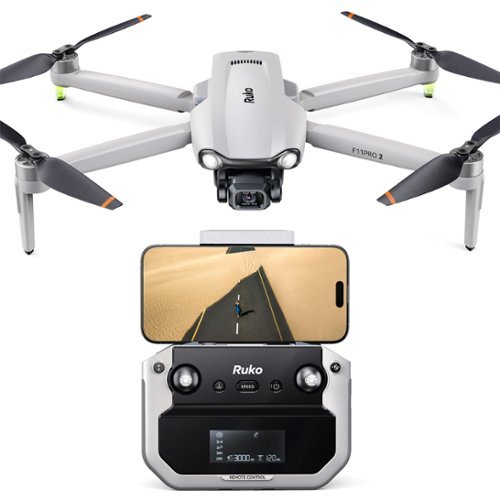 Ruko - F11PRO 2 GPS Drone with 4K Camera,6K Photo,3-Axis Gimbal,Long Range Transmission,Foldable Drone for Adults & Beginners - Gray-Front_Standard 