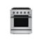 Hauslane - HausPro 30 in. 4 Burners (20,000 BTU) Freestanding Dual Fuel Range - Black Stainless Steel-Front_Standard