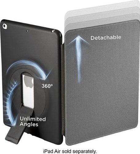  ZeroChroma - Folio-Slide Case for Apple® iPad® Air and iPad Air 2 - Gray