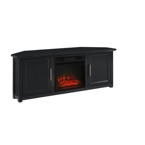 Crosley Furniture - Camden Corner Fireplace Tv Stand For 65+ Inch Tv - Black-Front_Standard 