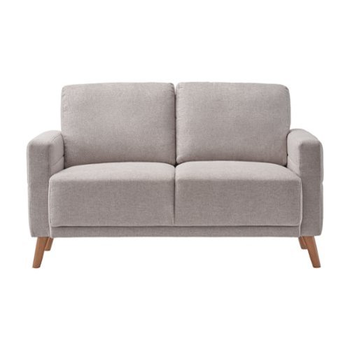 CorLiving - Clara 2 Seat Fabric Sofa Loveseat with wood legs