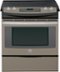 GE - 4.4 Cu. Ft. Self-Cleaning Slide-In Electric Convection Range - Slate-Front_Standard