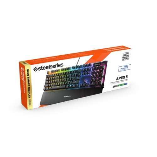 SteelSeries Apex 5 Full Size Wired Mechanical Hybrid Blue Tactile & Clicky Switch Gaming Keyboard with RGB Backlighting - Black BUY IN AUSTRALIA
