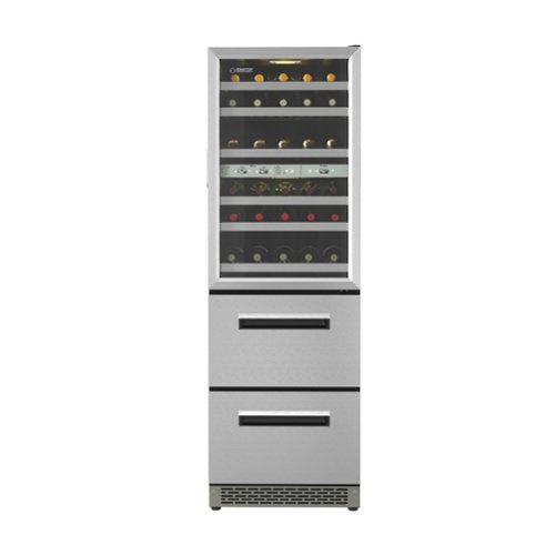 Equator - Connoisseurs Club 3-Zone 84 Bottle Wine Refrigerator+2 Drawers 110V - Silver-Front_Standard 