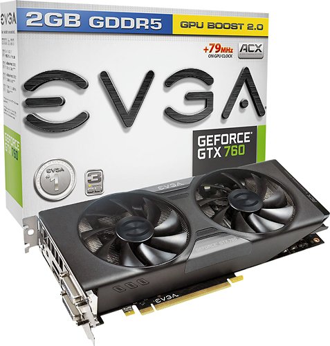  EVGA - NVIDIA GeForce GTX 760 2GB GDDR5 PCI Express 3.0 Graphics Card - Black