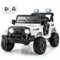 Costway - 12V Kids Ride on Truck Car w/Remote Control, Threaded Wheels 3 Speeds LED Lights - White-Front_Standard