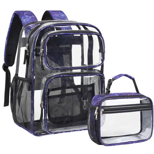 Set-starlit Purple & Black-Backpack & Lunch Bag