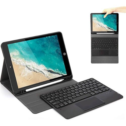 SaharaCase Keyboard Case with Mouse Pad for Apple iPad 10.2 (8th Generation 2020 and 9th Generation 2021) - Black GLOBAL SHIPPING