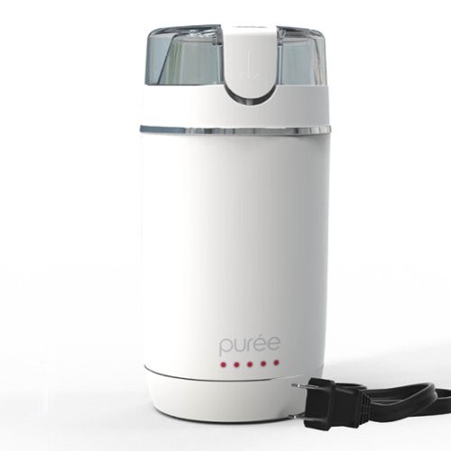 Tzumi - Electric Coffee Grinder, One-Touch Spice, Herb, and Coffee Bean Grinder with Stainless-Steel Blades - White-Front_Standard 