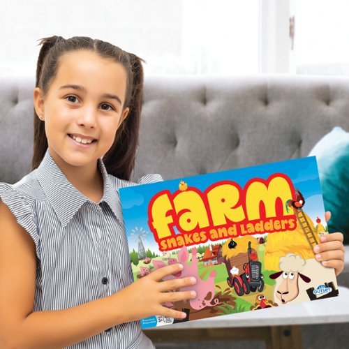 Outset Media : Farm Snakes and Ladders Board Game,  2-6 Players GLOBAL SHIPPING