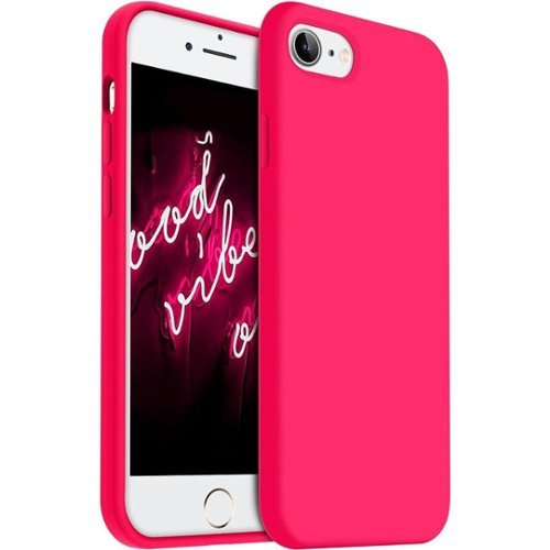 Entronix - Liquid Silicone Case for iPhone 8, 7, SE - Soft Touch Protection - Hot Pink-Front_Standard 
