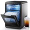SIMZLIFE - Countertop Nugget Ice Maker - 44.9lbs/Day Chewable Pebble Ice Machine with Touch Screen, Stainless Steel for Home/Kitche - Black-Front_Standard