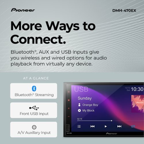 Pioneer 7 Bluetooth Digital Media (DM) Receiver - Black GLOBAL SHIPPING