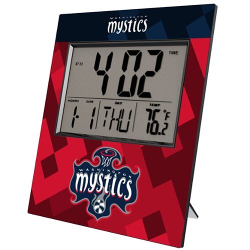 Keyscaper - Washington Mystics Color Block Digital Desk Clock - Multicolor-Front_Standard 