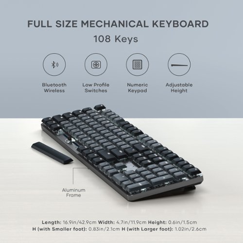 Satechi SM3 Full Size Mechanical Keyboard, Backlit Bluetooth/2.4