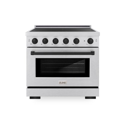 ZLINE - Autograph 36 in. 5.2 cu. ft. Paramount Freestanding Induction Range with 5 Burners in Satin Steel with Black Accents - Satin Stainless Steel