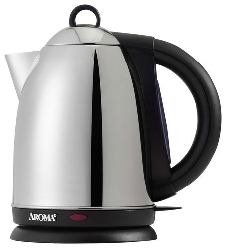  AROMA - Hot H20 X-Press 7-Cup Electric Kettle - Silver