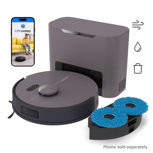 bObsweep - Dustin Self-Empty Robot Vacuum & Mop, with 100-Day Dock, SLAM Navigation, & Activated Charcoal Filtration - Combo Version, Twilight