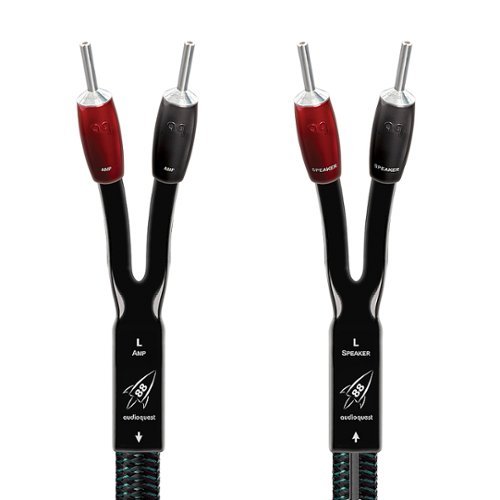 AudioQuest - Rocket 88 12' Pair Full-Range Speaker Cable, Silver Banana Connectors - Green/Black