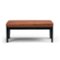 Simpli Home - Lacey 43 inch Wide Contemporary Rectangle Tufted Ottoman Bench - Distressed Saddle Brown-Front_Standard