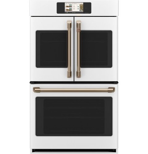 Café - 30" Smart Built-In Double Electric Convection French Door Wall Oven with No Preheat Air Fry - Matte White