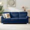 Trinkets Crazed - 82" Modern Compressed Snowfleece Fabric 3-Seater Sofa, for Living Room - Blue-Front_Standard