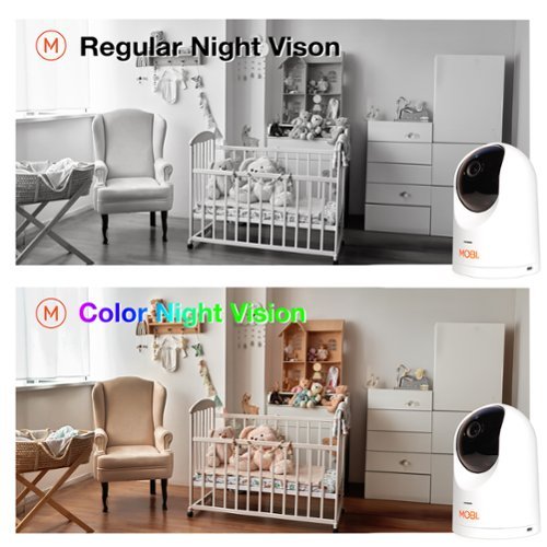 MOBI Cam PRO Intelligent Baby & Nursery Monitoring Indoor Pan, Tilt, Zoom Security Camera w/ Temperature & Humidity Sensor - White WORLDWIDE DELIVERY