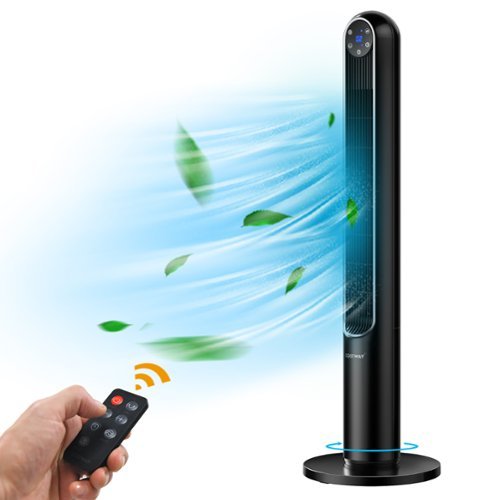 Costway 42'' Tower Fan Smart Display Panel 12H Timer 80 Degree Oscillating Fan with Remote - Black