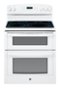 GE - 30" Self-Cleaning Freestanding Double Oven Electric Range - White on white-Front_Standard
