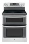 GE - 30" Self-Cleaning Freestanding Double Oven Electric Range - Stainless steel-Front_Standard