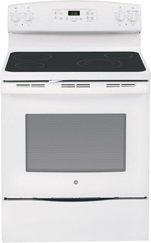  GE - 30&quot; Self-Cleaning Freestanding Electric Range - White on White