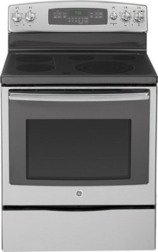 GE - 30" Self-Cleaning Freestanding Electric Convection Range - Stainless Steel-Front_Standard 